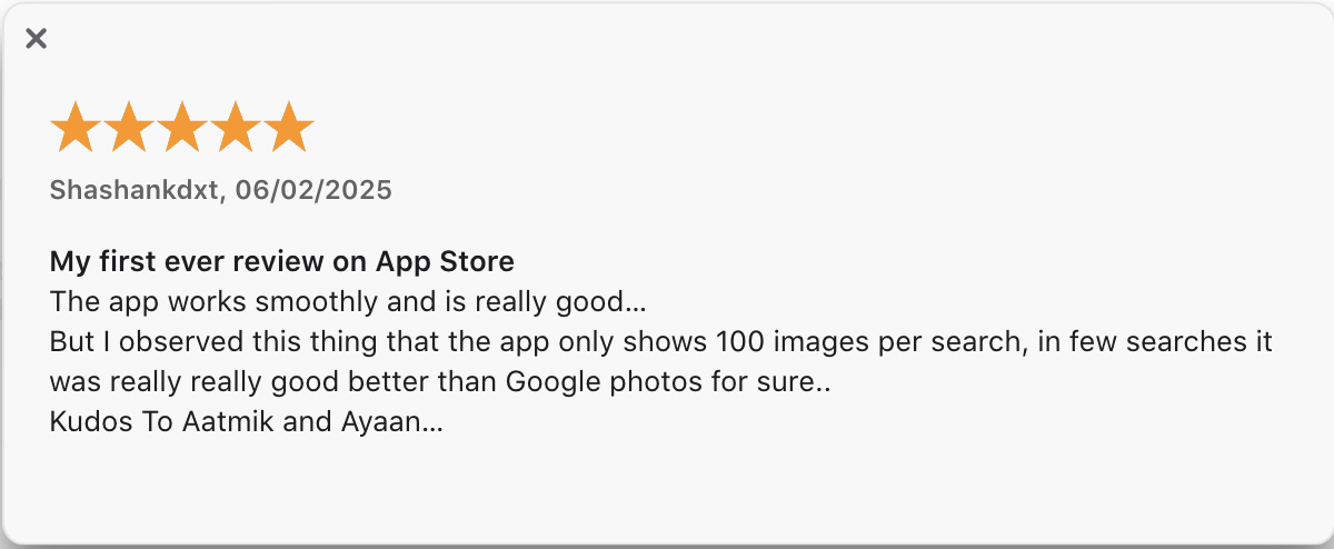 Review from appstore