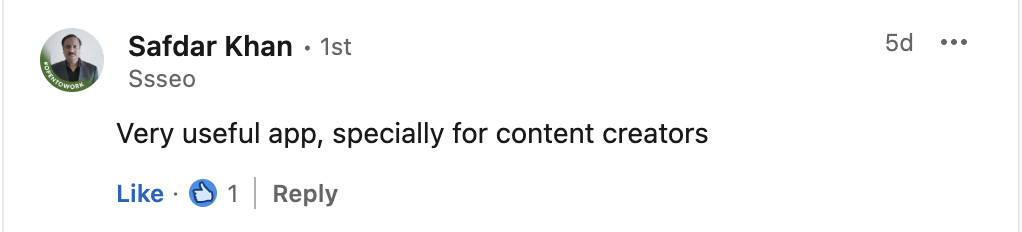 Review from linkedin