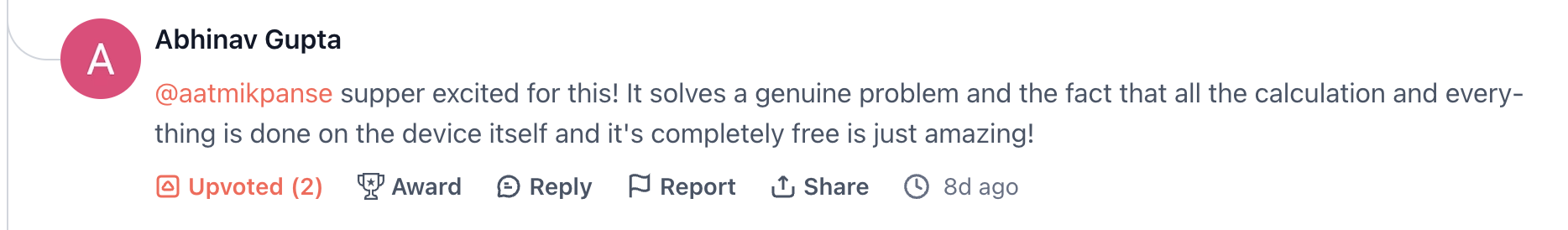 Review from producthunt